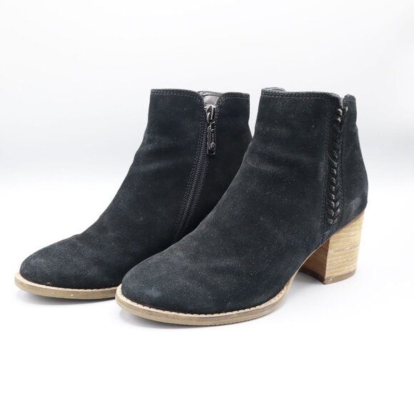 Blondo Nina Waterproof Suede Boot Womens‎ 7M Black Casual Boho Bohemian Classic - Picture 1 of 16